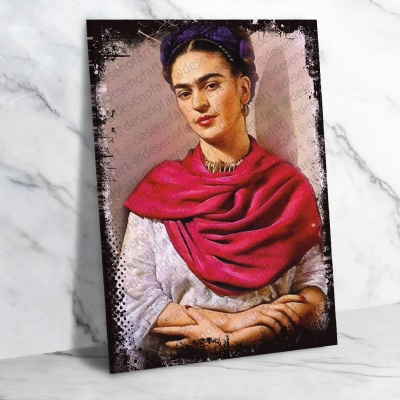 Frida Kahlo Ahşap Retro Vintage Poster 