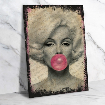 Marilyn Monroe Ahşap Retro Vintage Poster 