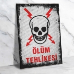 Ölüm Tehlikesi Ahşap Retro Vintage Poster 