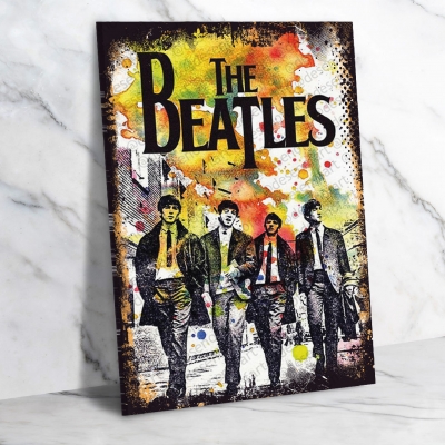 The Beatles Ahşap Retro Vintage Poster 