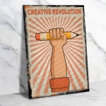 Creative Revolution Ahşap Retro Vintage Poster 