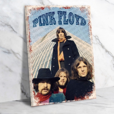 Pink Floyd Ahşap Retro Vintage Poster 