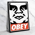 Obey Ahşap Retro Vintage Poster 