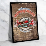 American Motorcycles Ahşap Retro Vintage Poster 