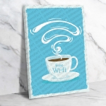 Coffee Free Wi-fi Ahşap Retro Vintage Poster 