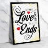 Love Ends Ahşap Retro Vintage Poster 