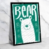 Bear Ayı Ahşap Retro Vintage Poster 