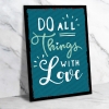 Do All Things With Love Ahşap Retro Vintage Poster 