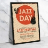 Jazz Day Ahşap Retro Vintage Poster 