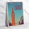 London Ahşap Retro Vintage Poster 