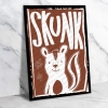 Skunk Kokarca Ahşap Retro Vintage Poster 