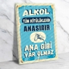 Alkol Kötülüklerin Anasıdır Ahşap Retro Vintage Poster 