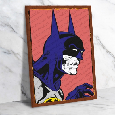 Batman Ahşap Retro Vintage Poster 