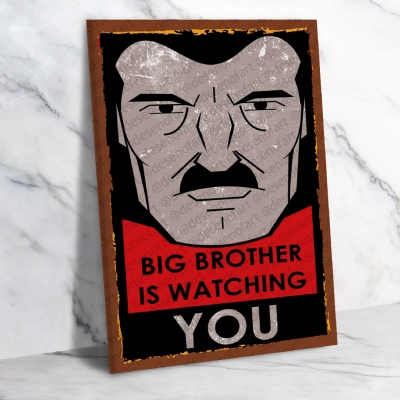 Big Brother Ahşap Retro Vintage Poster 
