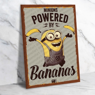 Minions Ahşap Retro Vintage Poster 