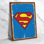 Superman Ahşap Retro Vintage Poster 