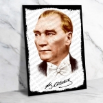 Atatürk Ahşap Retro Vintage Poster 