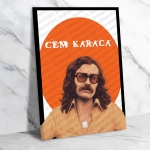 Cem Karaca Ahşap Retro Vintage Poster 