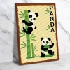 Panda Ahşap Retro Vintage Poster 