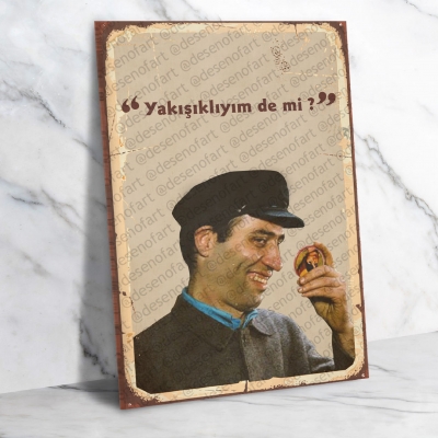 Kemal Sunal Yeşilçam Ahşap Retro Vintage Poster 