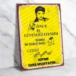 İş güvenliği Ahşap Retro Vintage Poster 