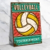 Volleyball Ahşap Retro Vintage Poster 