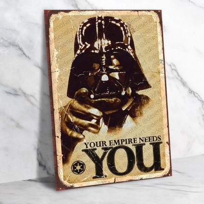 Your Empire needs you Star Wars Ahşap Retro Vintage Poster 