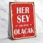 Her Şey Çok Güzel Olacak Ahşap Retro Vintage Poster 