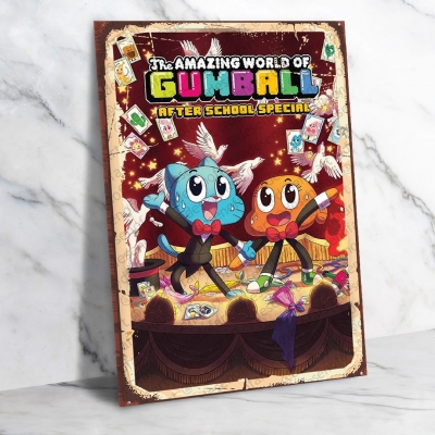 Gumball Ahşap Retro Vintage Poster 