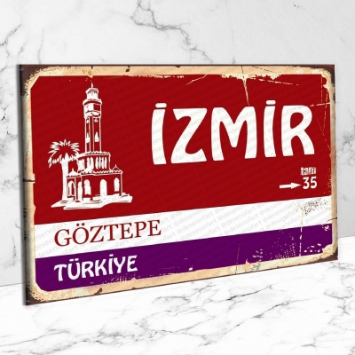İzmir Ahşap Retro Vintage Poster 