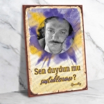 Oğuz Atay Ahşap Retro Vintage Poster 