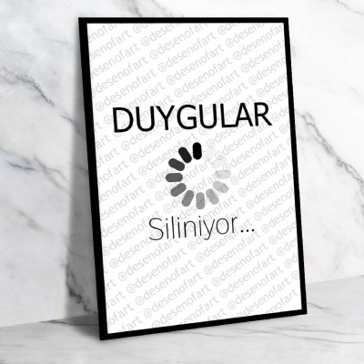 Duygular Siliniyor Ahşap Retro Vintage Poster 