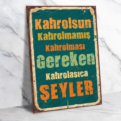 Kahrolsun Ahşap Retro Vintage Poster 