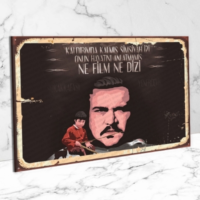 Yener Çevik Ahşap Retro Vintage Poster 