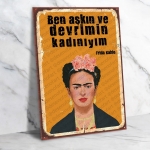 Frida Kahlo Ahşap Retro Poster