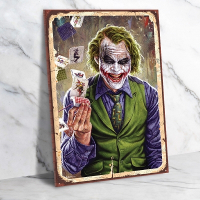 Joker Ahşap Retro Poster