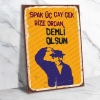 Spak Üç Çay Çek Yeşilçam Ahşap Retro Poster