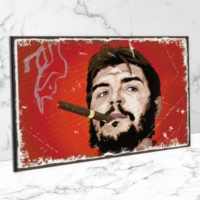Che Guevara Ahşap Retro Poster