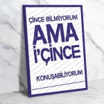 Çince Bilmiyorum Ahşap Retro Poster