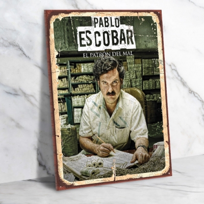 Escobar Ahşap Retro Poster