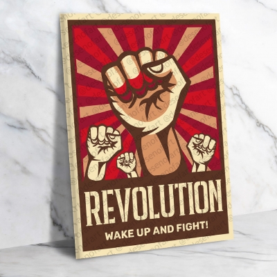 Revolution Ahşap Retro Poster
