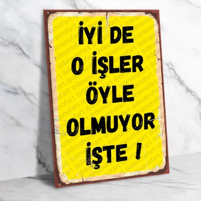 İyi de o işler Retro Ahşap Poster