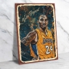 Kobe Bryant Ahşap Retro Poster