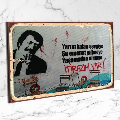 Müslüm Gürses Retro Ahşap Poster