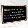 Tekelinle tut Retro Ahşap Poster