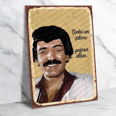 Müslüm Gürses Retro Ahşap Poster