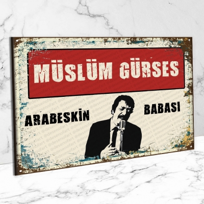 Müslüm Gürses Retro Ahşap Poster