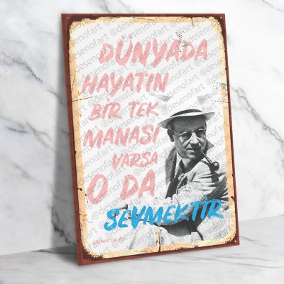 Sabahattin Ali Ahşap Poster