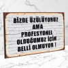 Bizde Üzülüyoruz ama  Retro Ahşap Poster