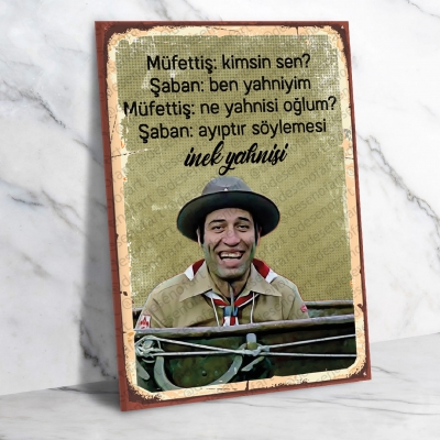 Kemal Sunal Yeşilçam Retro Ahşap Poster